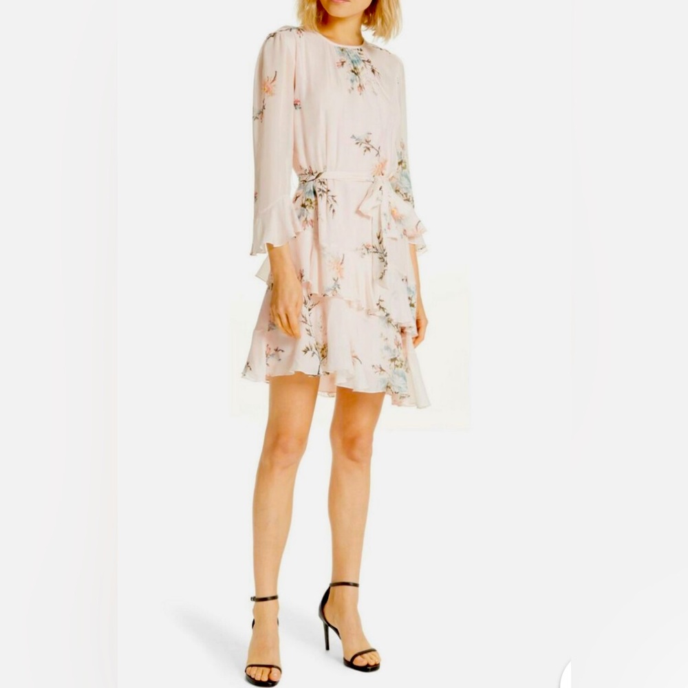 NWOT Joie Kayane Asymmetrical Tiered Ruffle Silk Dress